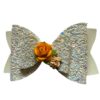 White Bow Hair Clip for Babies, Girls & Women Hand Made Hair Accessory - Image 2