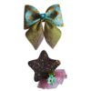 Multicolor Ponytail & Star Hair Bow Clip
