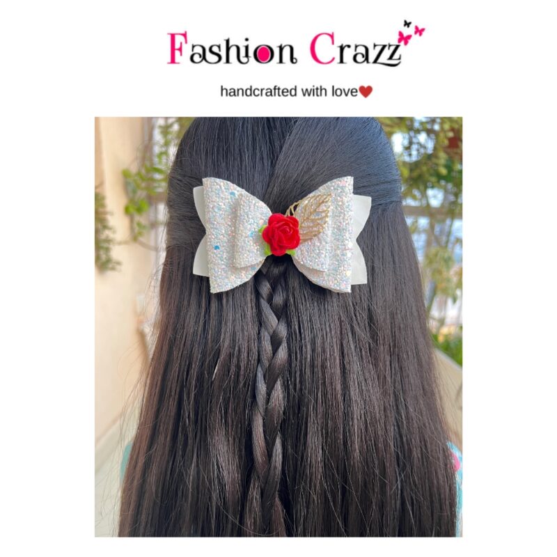 White Hair Bow Clip for Babies, Girls, Women | Premium Stylish Hair Bow Clip - Image 3