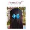Blue Pigtail Hair Bow Clip