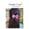 Pink Pigtail Hair Bow Clip