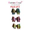 Multicolor Pigtail Hair Bow Clip Pack of 3 - Image 2