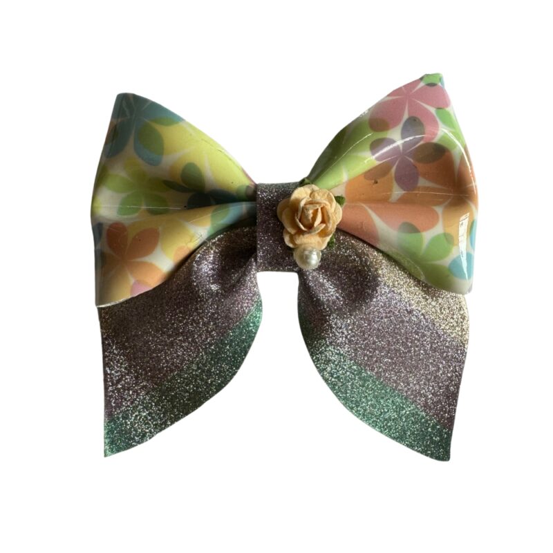 Multicolor Ponytail Hair Bow Clip - Image 2
