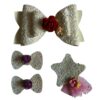 Elegant Bow Hair Clip All White Pack of 4