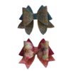Multicolor Fishtail Bow Hair Clip Medium Set of 2