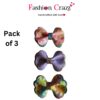 Multicolor Medium Bow Hair Clip Pack of 3 - Image 3