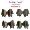 Multicolor Pigtail Hair Bow Clip Pack of 4 - Image 3