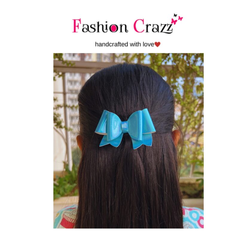 Multicolor Pigtail Hair Bow Clip Pack of 4 - Image 5