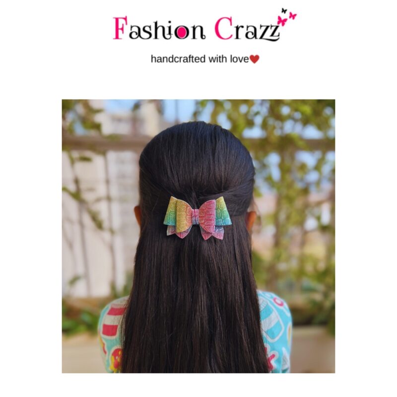 Elegant Bow Hair Clip Multicolor Pack of 3 - Image 5